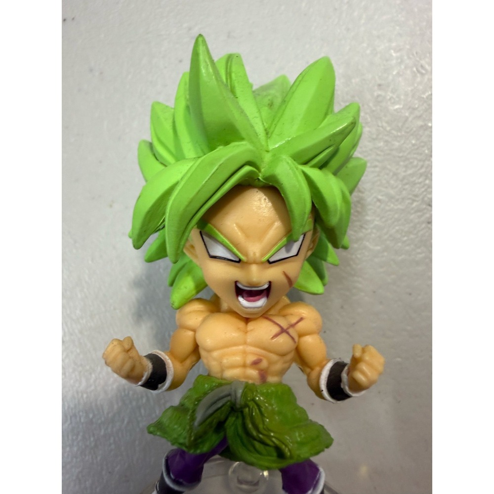 Bandai Dragon Ball Super Broly Super Saiyan Green Hair Mini Figure with Stand